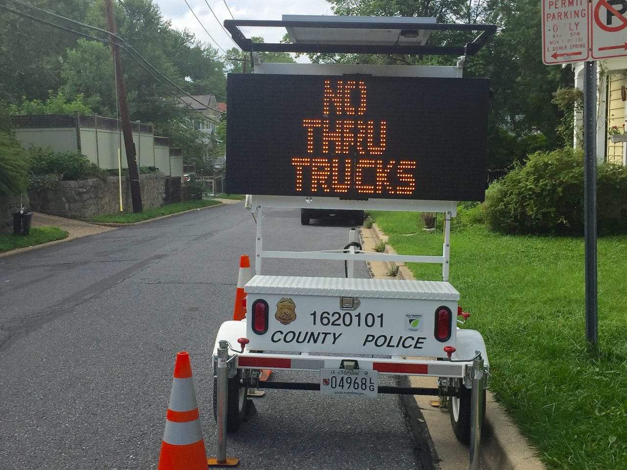 Portable sign can help control neighborhood street traffic