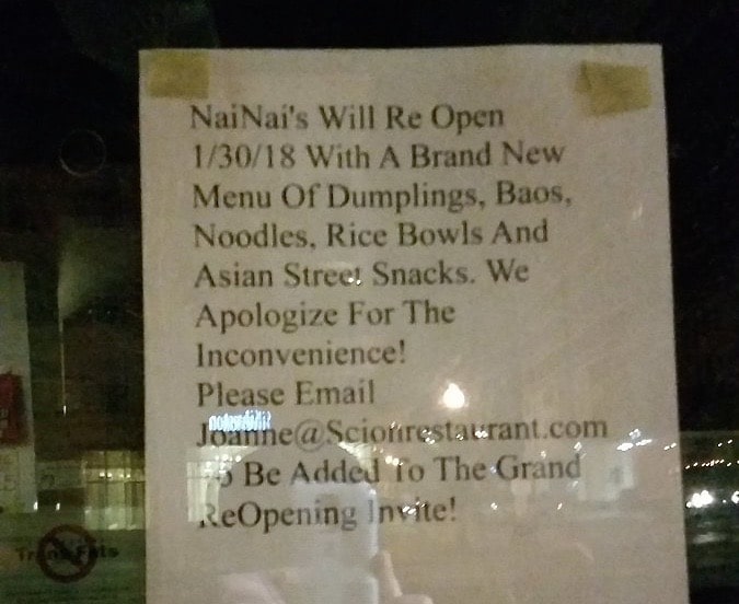 NaiNai’s temporarily closed to implement changes
