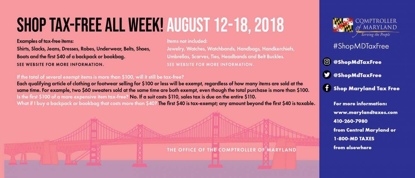 Tax-Free Shopping Week to Begin Sunday