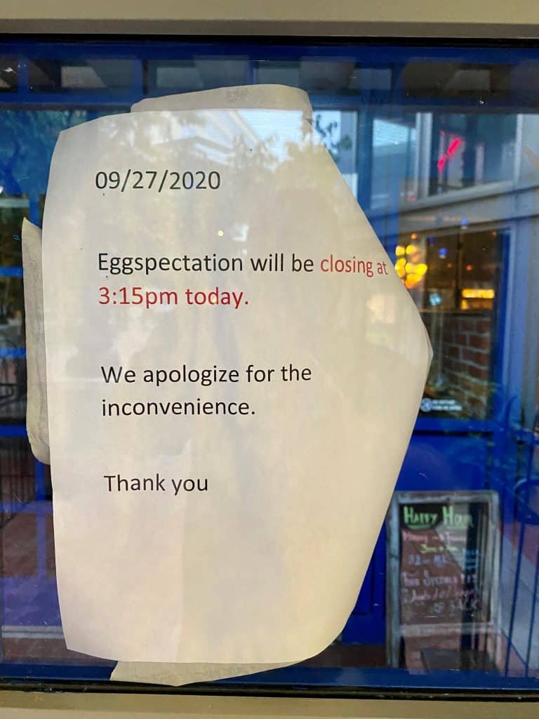 Eggspectation has Permanently Closed