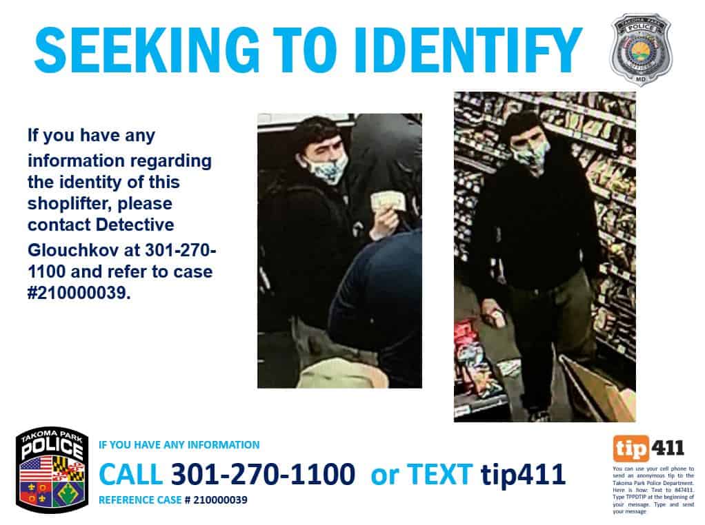 Takoma Park Police Seek Help to Identify Shoplifting Suspect