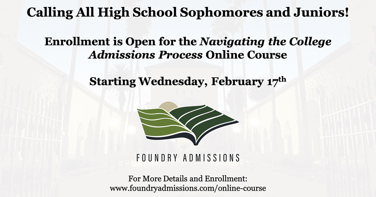 Enrollment Now Open at Foundry Admissions