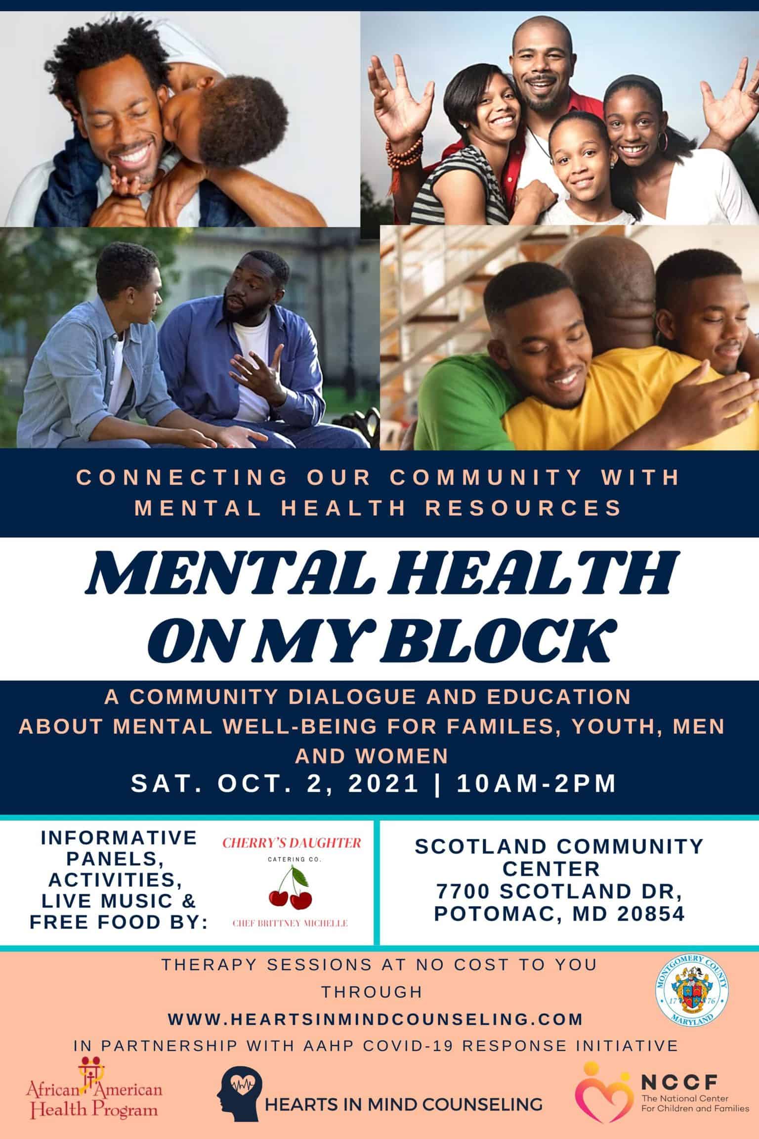 Mental Health on My Block: Free Counseling & Resource Event for MoCo Residents