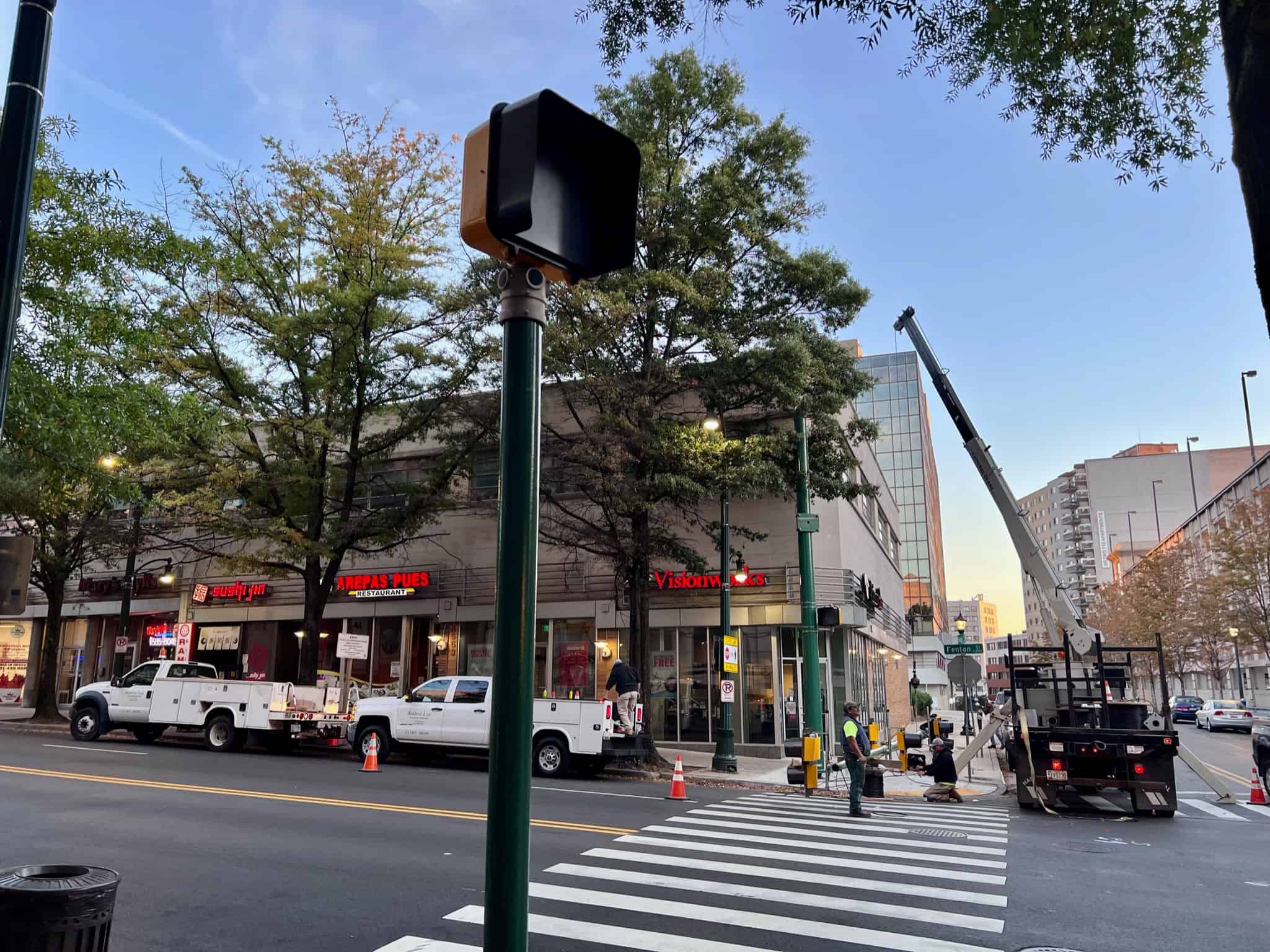 MCDOT Installing HAWK Beacon