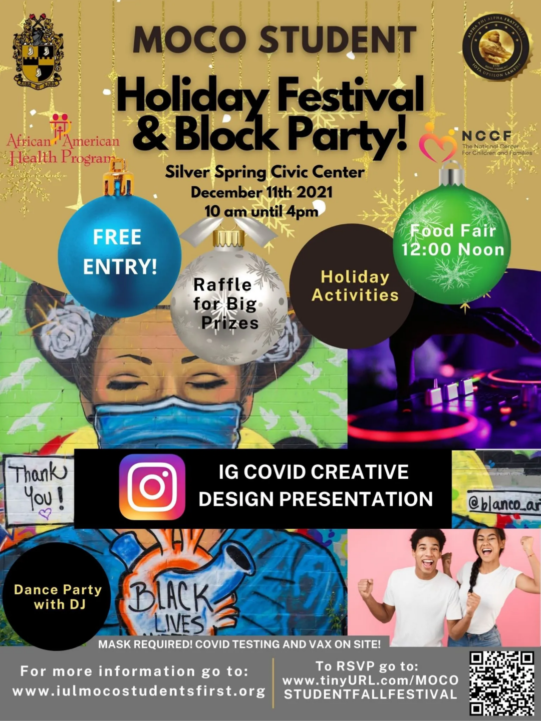 MoCo Students x MoCo Alphas = Free Holiday Festival
