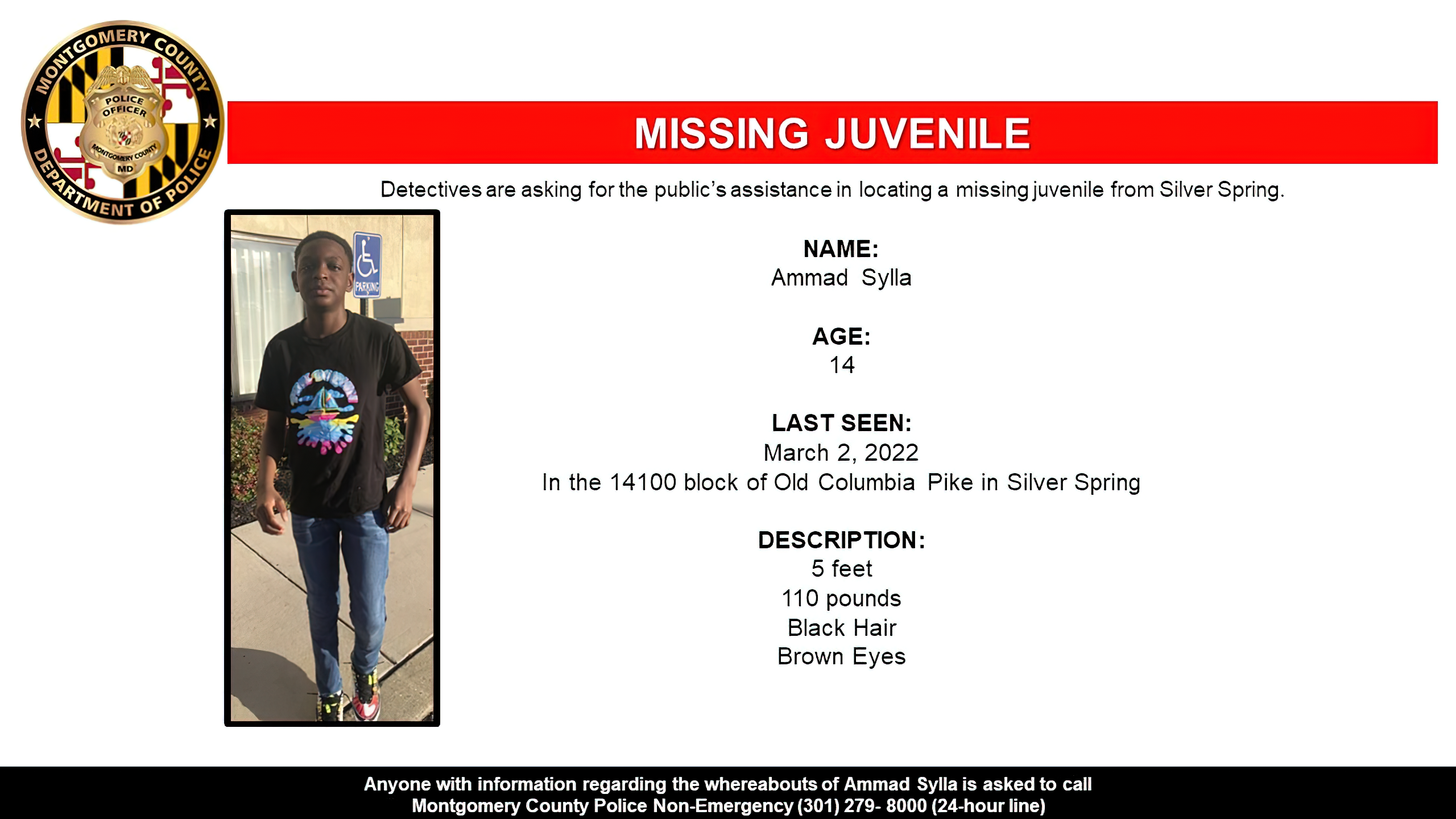UPDATED: Concern for Missing Silver Spring Teenager