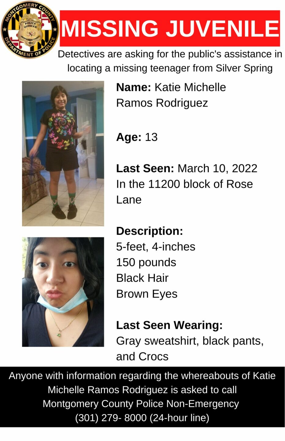 UPDATED: Concern for Missing Silver Spring Teenager