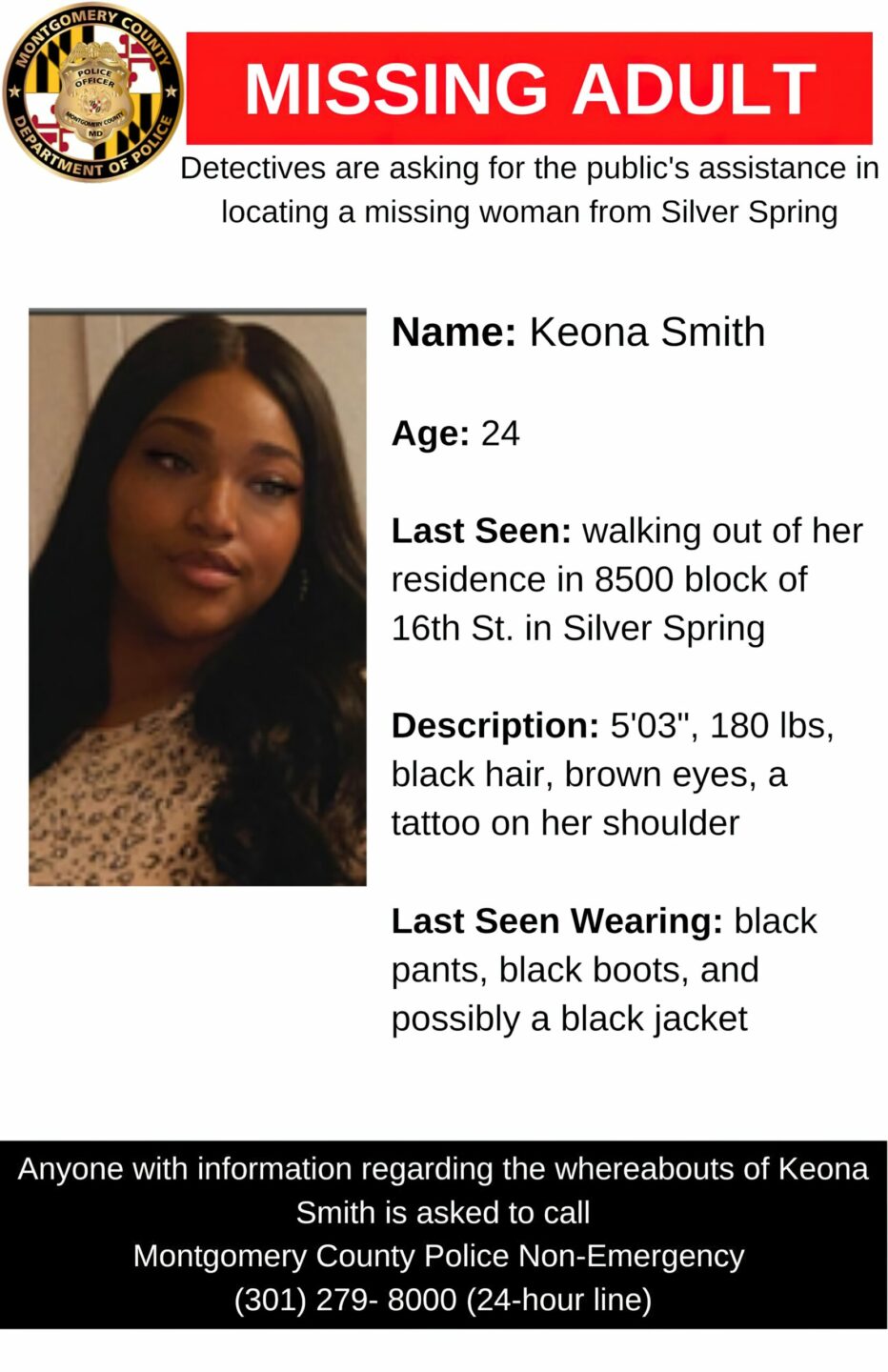 UPDATED: Concern for Missing Silver Spring Woman