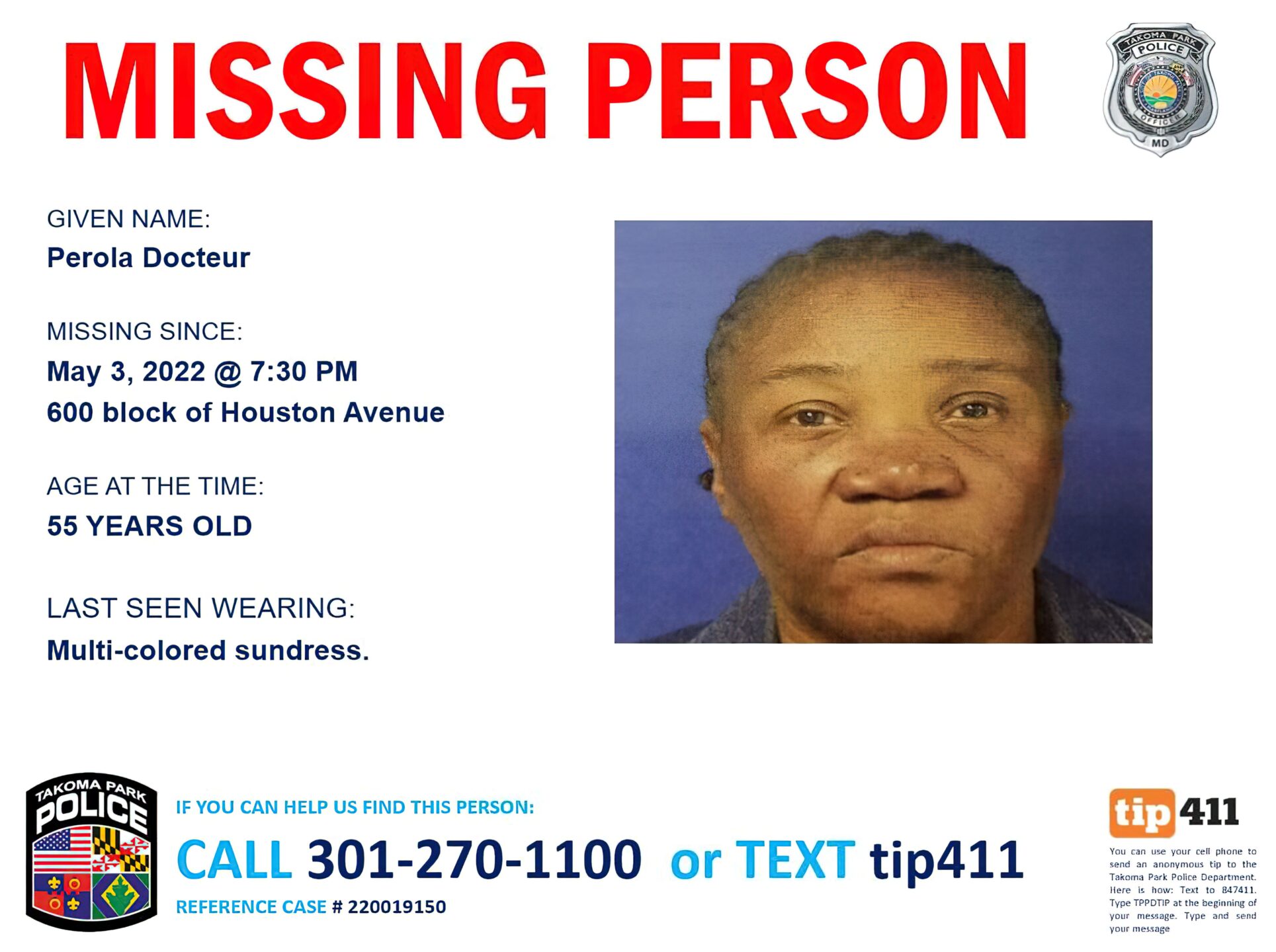 UPDATED: Concern for Missing Takoma Park Woman