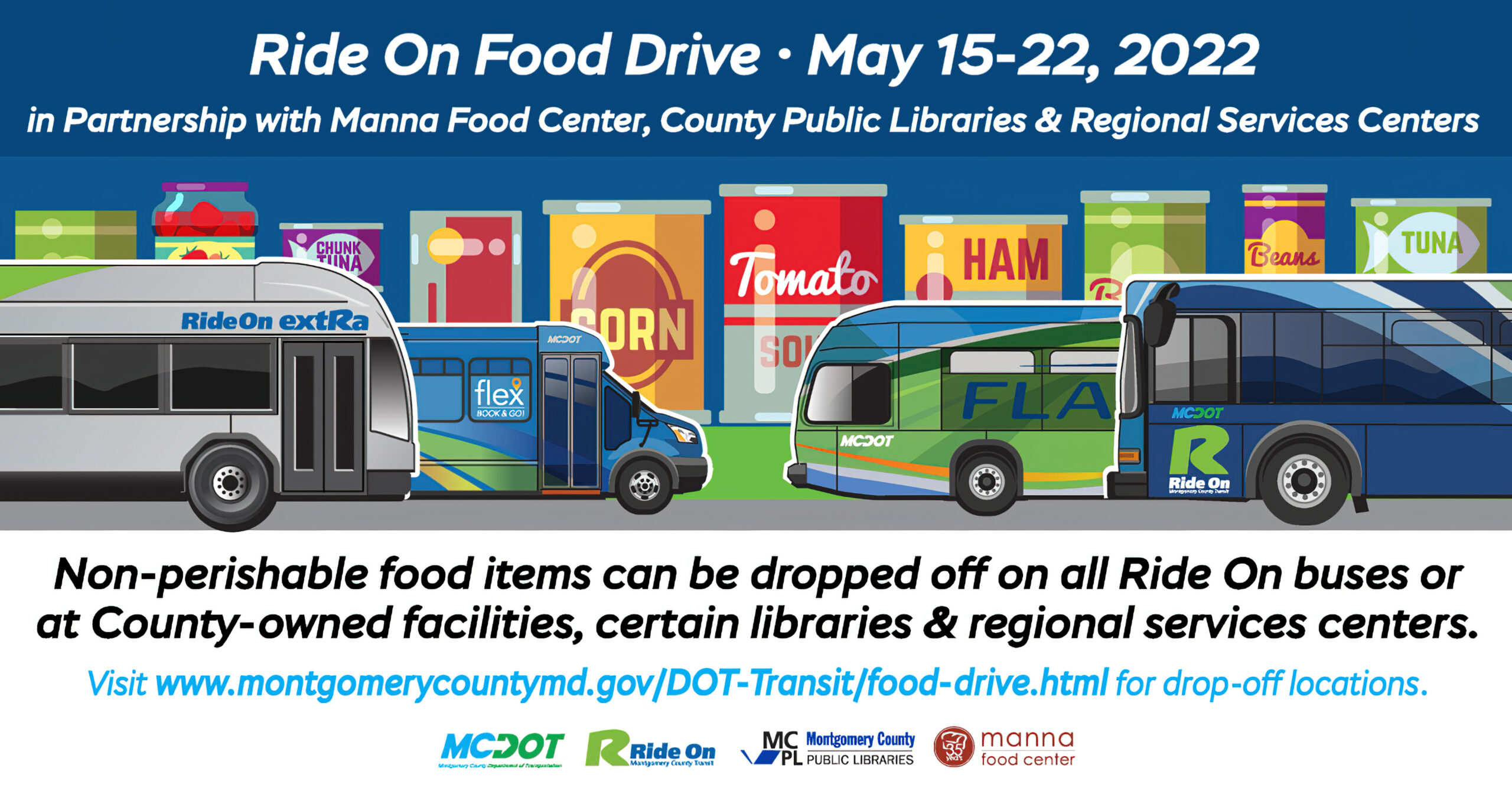 Ride On Joins Partners in Food Drive for Manna Food Center