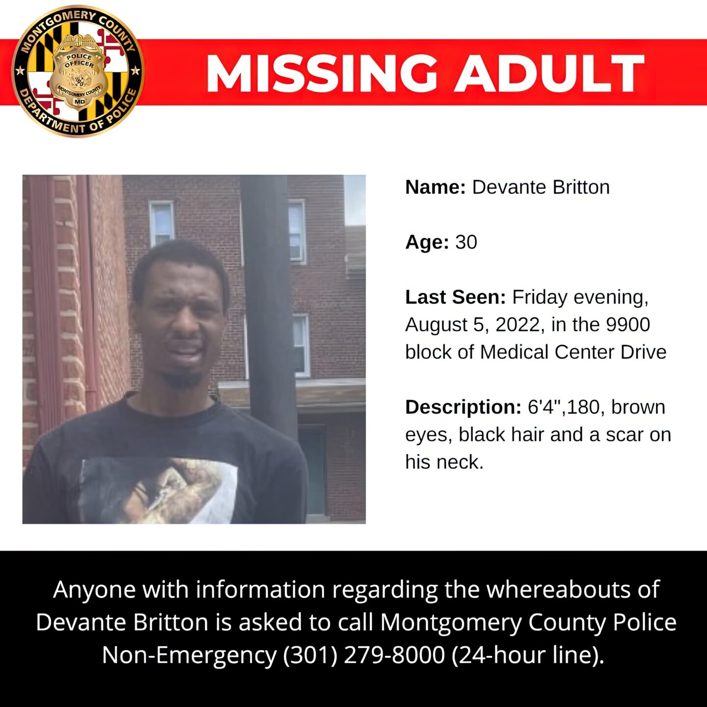 UPDATED: Police: Silver Spring Man Missing Since August 5