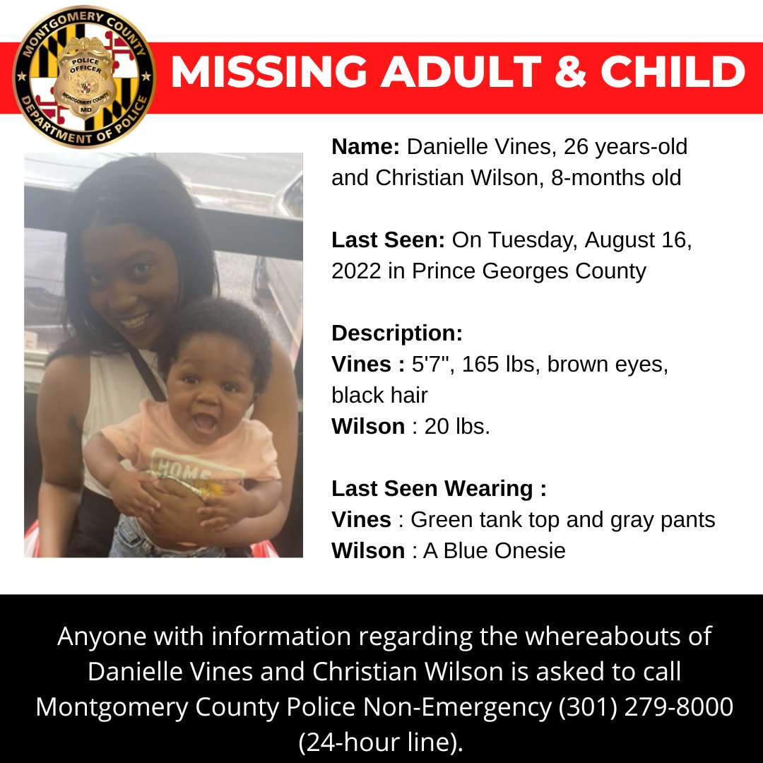 UPDATED: Silver Spring Mother, Child Missing Since Tuesday