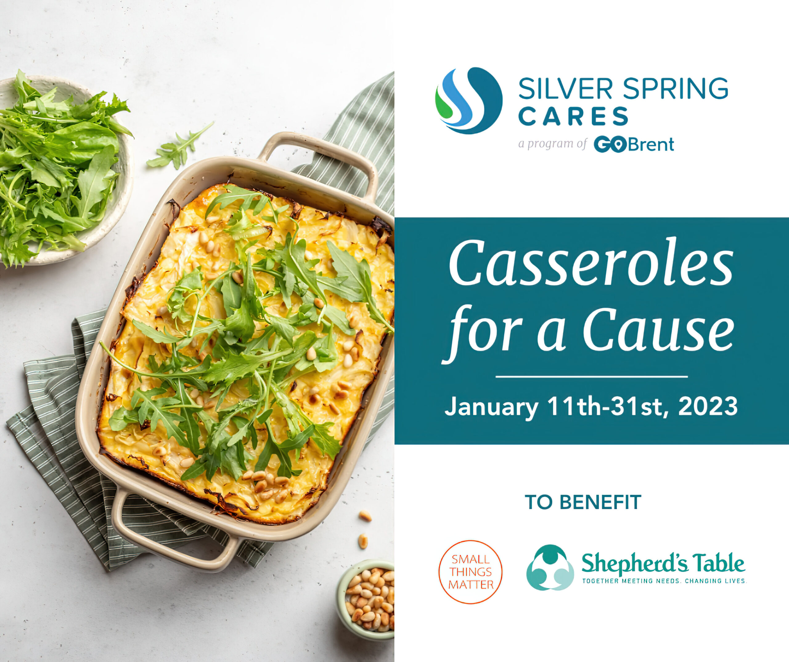 Casseroles for a Cause Returns to Benefit Shepherd’s Table, Small Things Matter