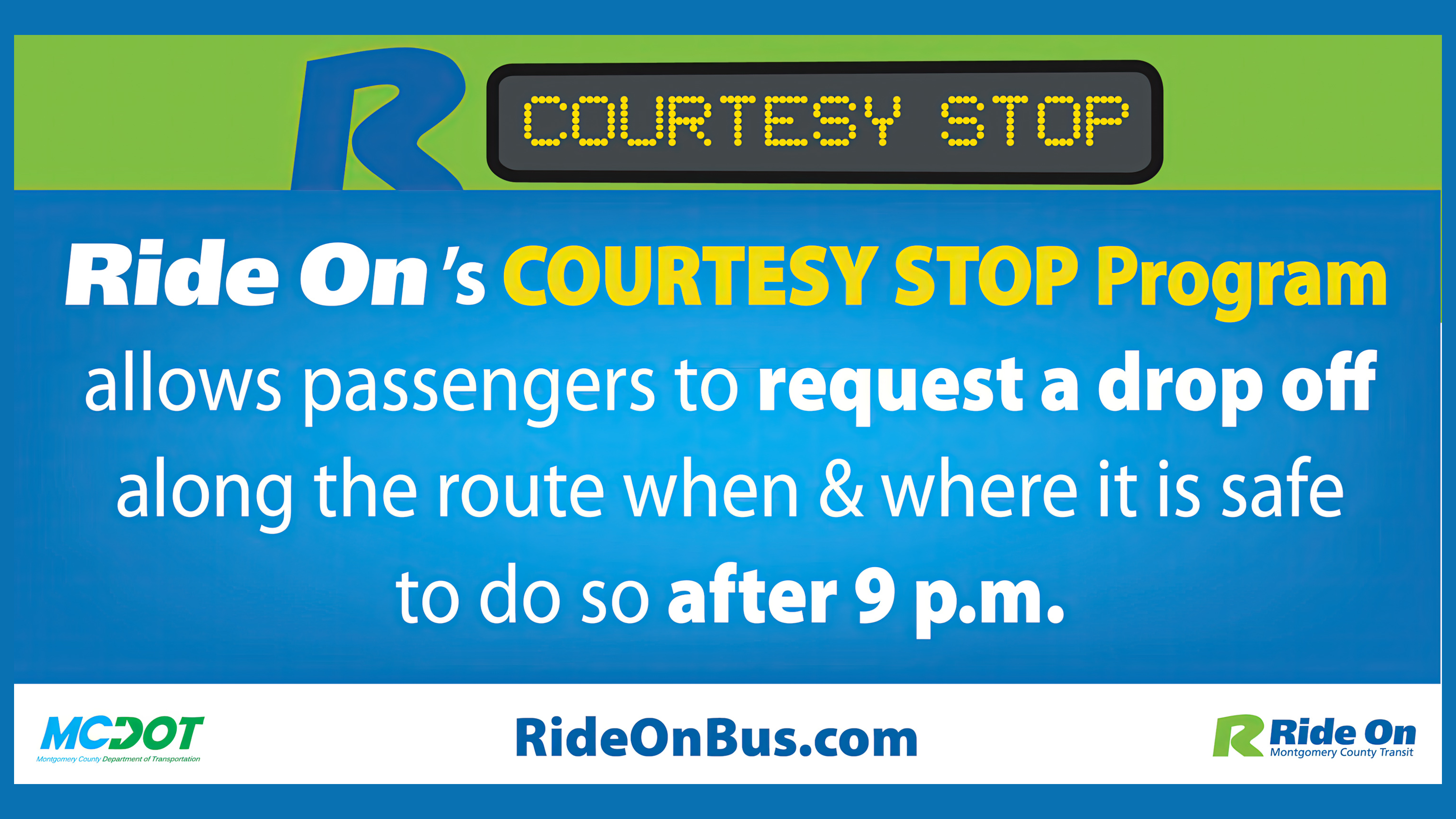 Ride On, Metrobus Introduce Courtesy Stop Programs