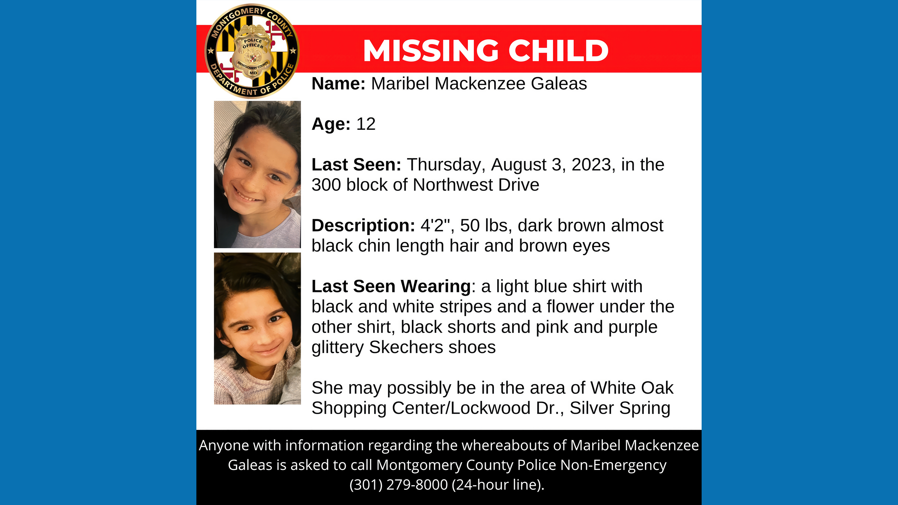 UPDATED: Police: 12-Year-Old White Oak Girl Missing Since Aug. 3