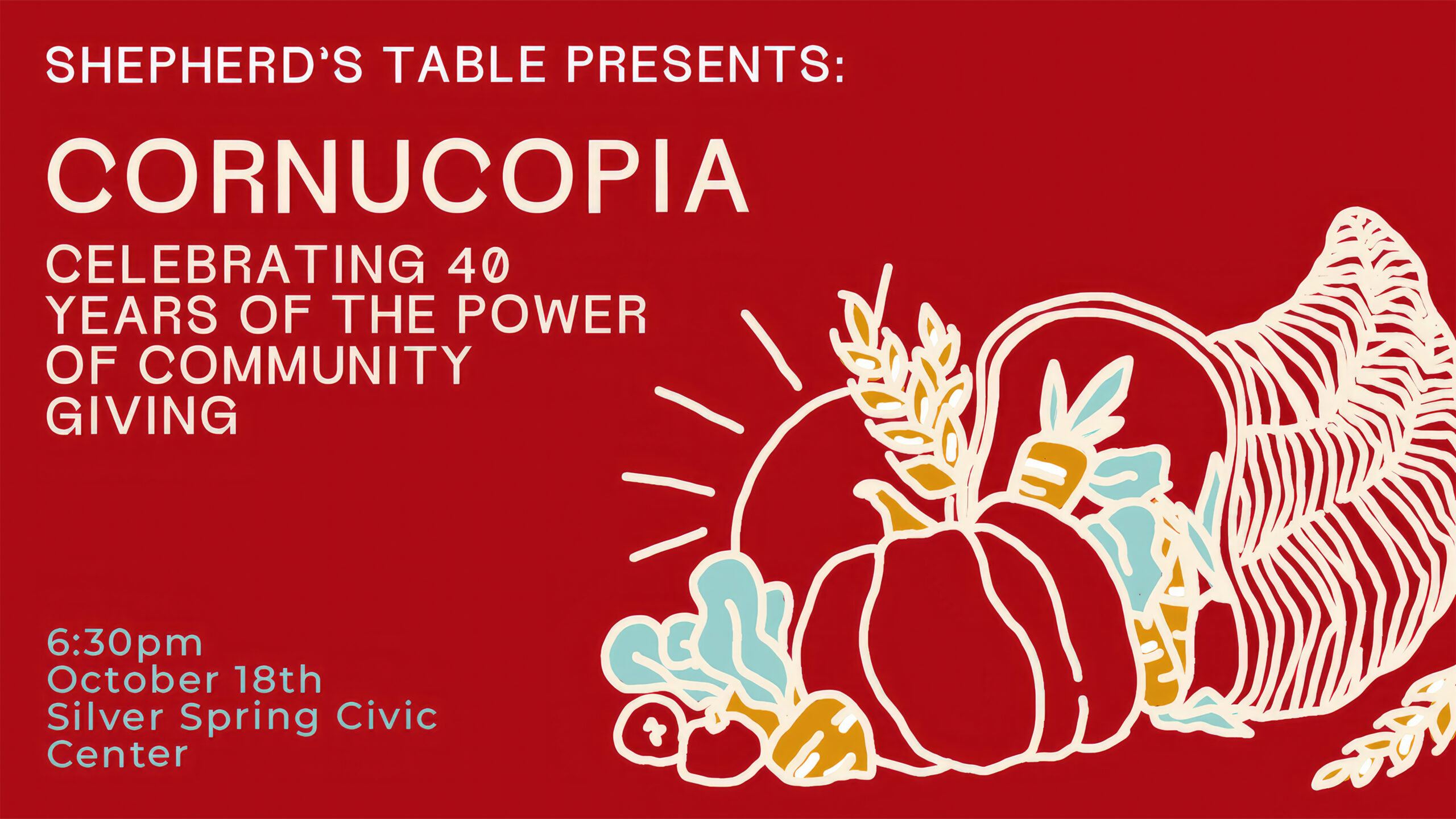 Shepherd’s Table to Celebrate 40th Anniversary with ‘Cornucopia’ at Silver Spring Civic Building