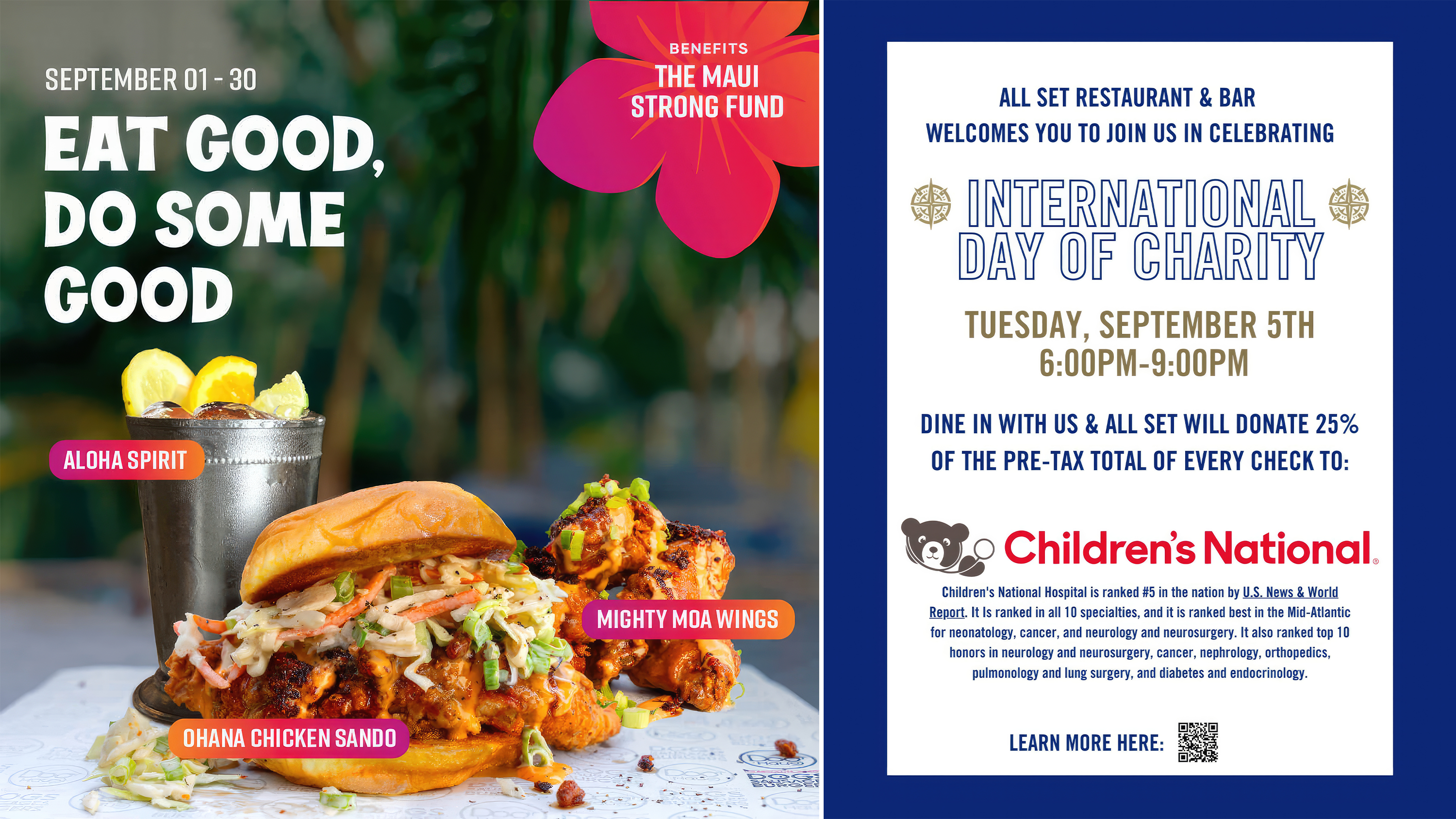 Downtown Silver Spring Restaurants Raise Funds for Maui Strong, Children’s National Hospital