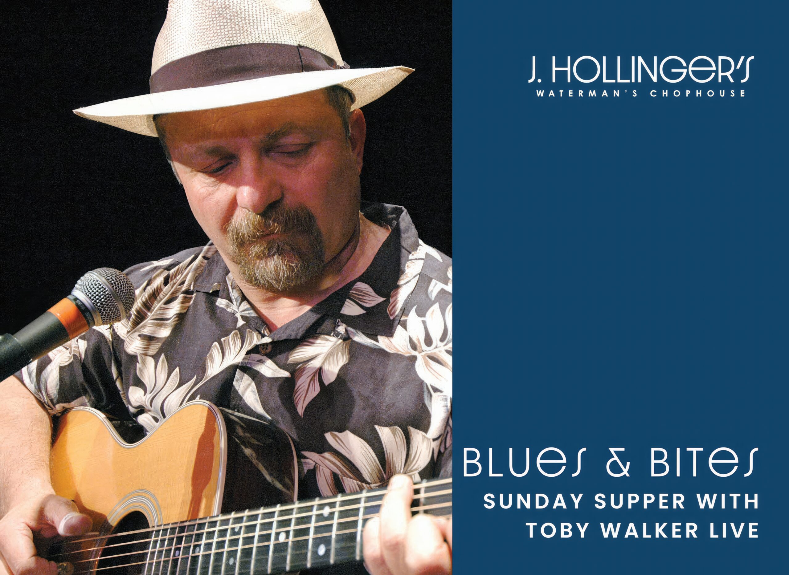 J. Holllinger’s to Host “Blues & Bites” Sunday Supper With Blues Musician Toby Walker