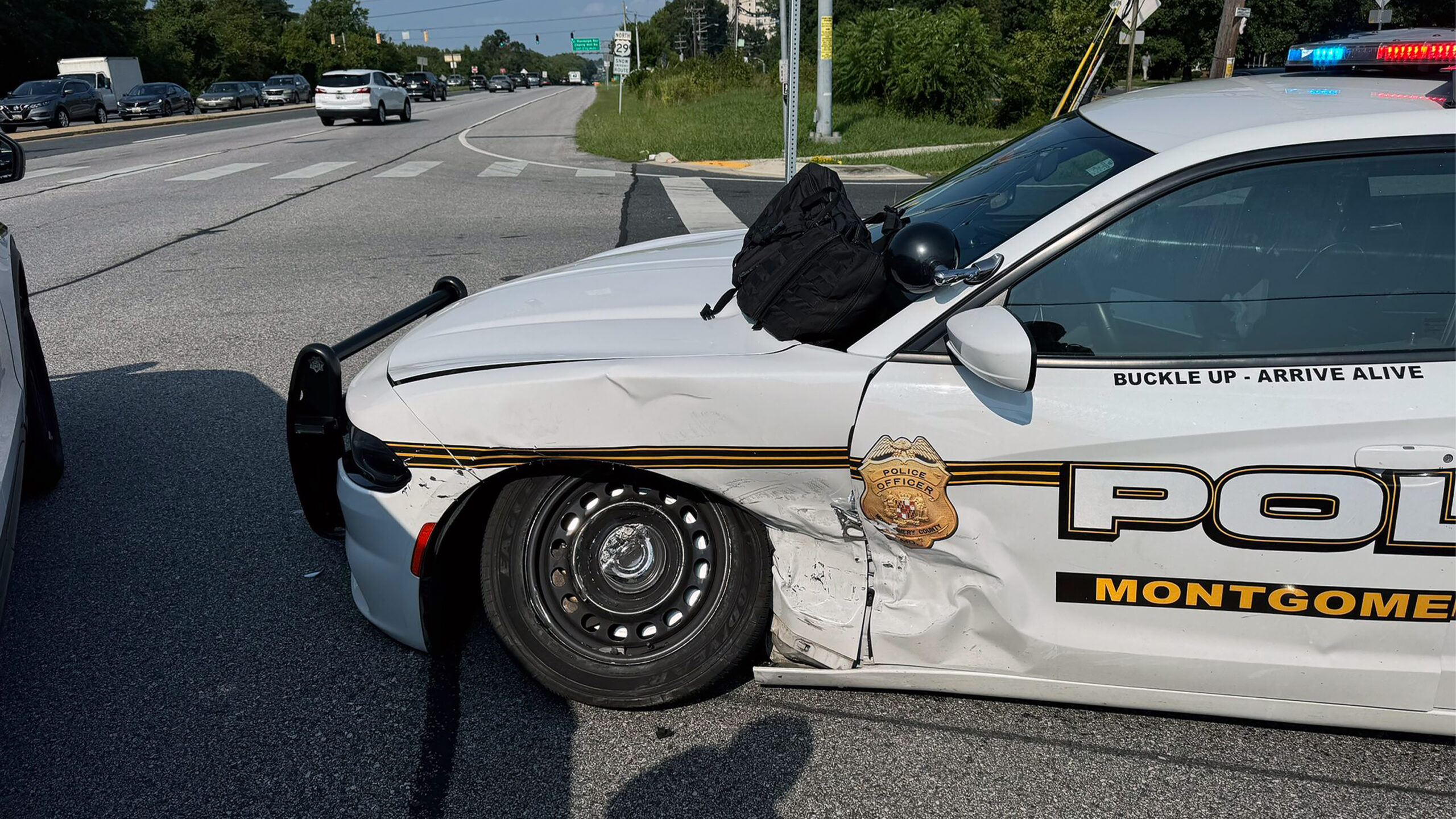 Juvenile’s Stolen Vehicle Hits Police Car, Injuring Officer in White Oak