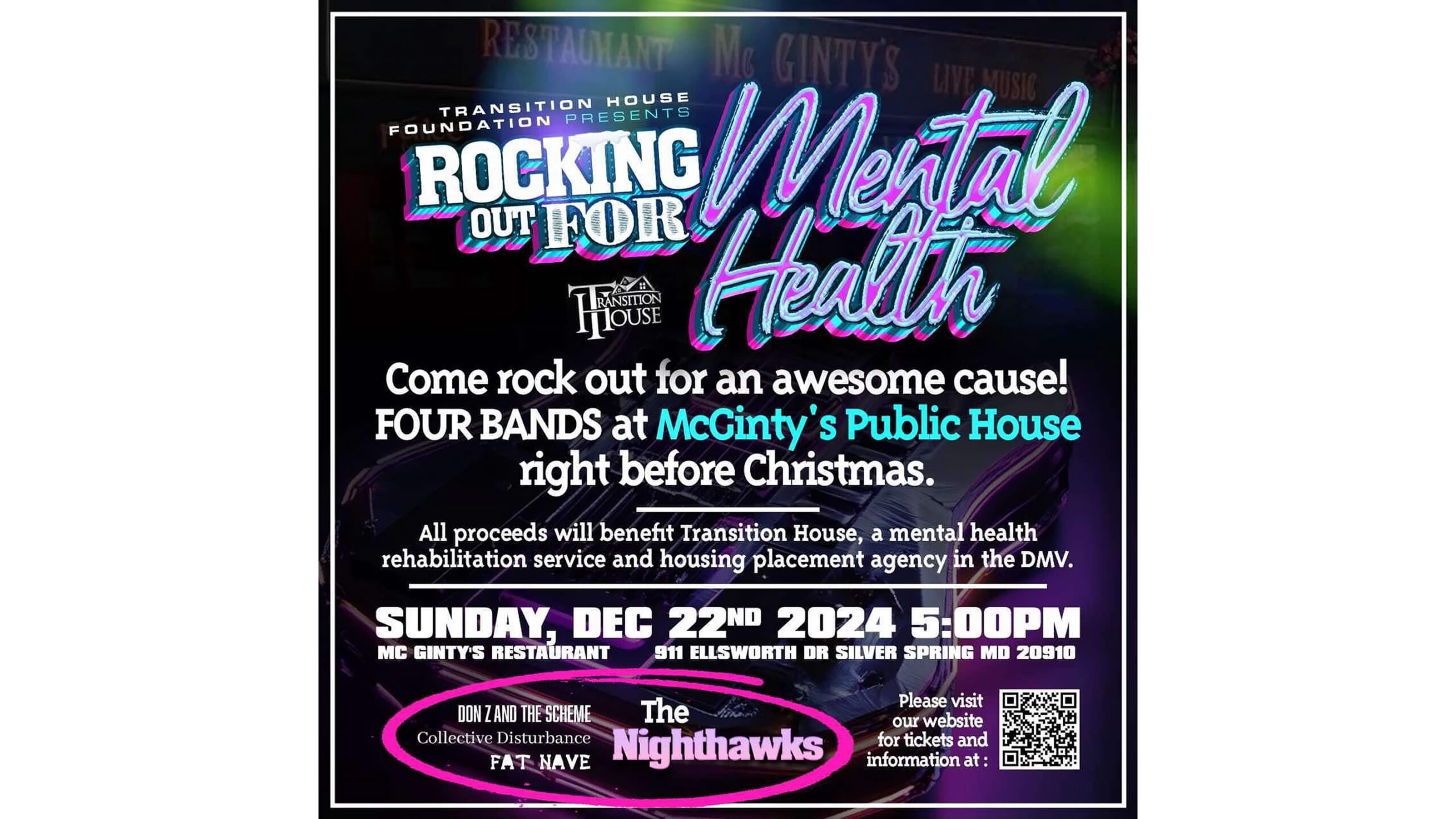 Four Bands Unite for Mental Health Fundraiser in Downtown Silver Spring